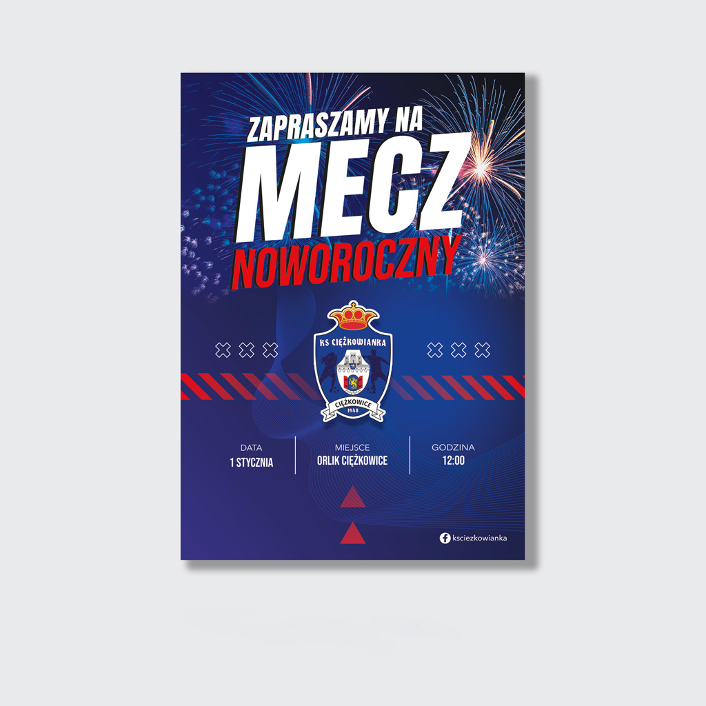 plakat noworoczny meczowy